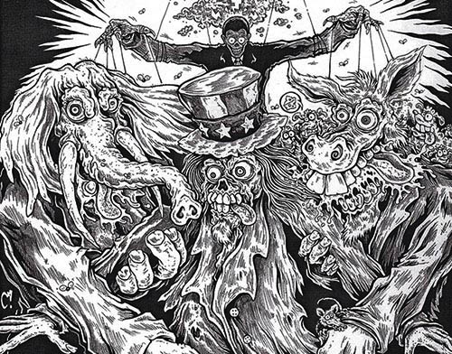 Street Beggar Sign Holder Business Suit - On The Road Hungry Need Help